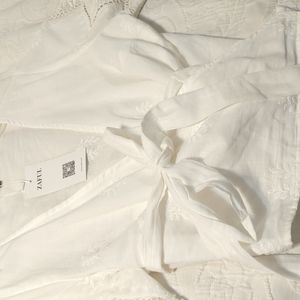 Zaful Brand White Cotton Wraparound Short Size XL